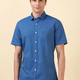 Allen Solly Men Custom Regular Fit Slim Collar Vertical Striped Cotton Casual Shirt-image-4