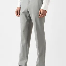Van Heusen Men Textured Slim Fit Mid-Rise Formal Trouser image 4
