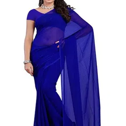 FANCYNINE Poly Georgette Saree image 3