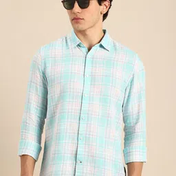 Being Human Slim Fit Checked Pure Cotton Casual Shirt-image-99