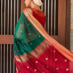 CANIZZARO Woven Design Zari Silk Blend Banarasi Saree image 3