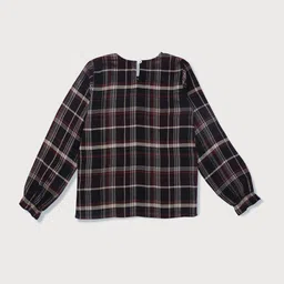 Gini and Jony Maroon Checked Top-picture-20