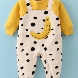 Kookie Kids Full SleevesRomper with Banana Print -Yellow-picture-23