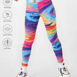 Pine Active Full Length Super Stretch Leggings - Blue & Purple-picture-12