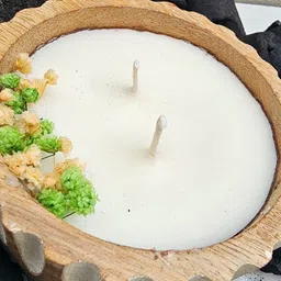 Akira Furnishings Soy Wax Candle in Whitewash Wooden Bowl image 4