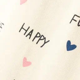 Doreme Cotton Single Jersey Knit Full Length Leggings Heart & Text Print -  Oat image 3