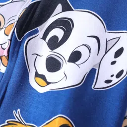 Babyhug Disney Terry Knit Full Sleeves Hooded Sweatjacket with Lion King & 101 Dalmatian Graphics - Blue image 3