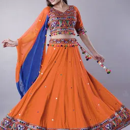 Utsav Fashion Embroidered Thread Work Ready to Wear Lehenga & Blouse With Dupatta image 3