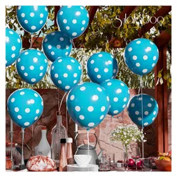 Funcart Light Blue Polka Dot Balloons - Pack of 25 image 5