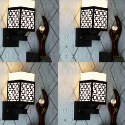 Gojeeva Brown Wood Square Wall Lamps-picture-41