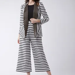 Zima Leto Striped Basic Jumpsuit With Blazer image 1