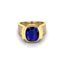 Pranjal Gems Unisex 9.25 Ratti Neelam Blue Sapphire Gemstone Studded Finger Ring image 1