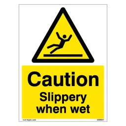 SUNSIGNS  Caution Slippery When Wet Signages Size 900x457 mm HP Print + Vinyl + Sun Board, SN0051-picture-41