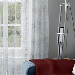Parda Online White & Beige Set of 2 Floral Sheer Long Door Curtain-picture-17