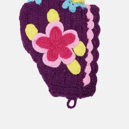 CHUTPUT Girls Set of 3 Self-Design Woollen Beanies image 2