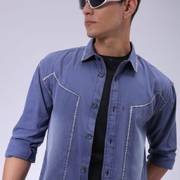 The Indian Garage Co Men Cutaway Collar Solid Cotton Casual Shirt-picture-19