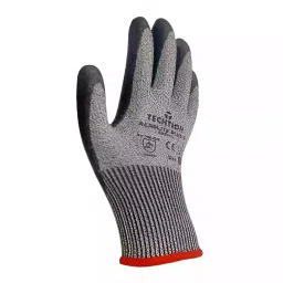 SSWW Synthetic Polyester Cut Resistant Gloves Grey & Black Color, L Size, SSWW396 (Pack of 100 Pair) image 1