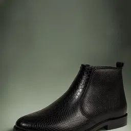 KRAASA Men Round Toe Platform-Heeled Chelsea Boots image 1