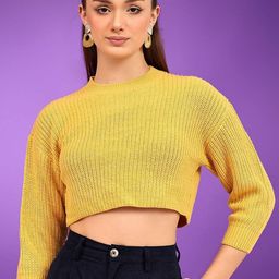 Stylecast X Kotty Women Woollen Pullover Crop Sweaters-picture-28