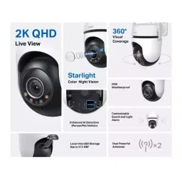 TP-link 2560x1440 Pixel Outdoor Starlight Color Night Vision Pan/Tilt Security Wi-Fi Camera, TAPO C520WS image 2