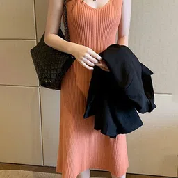 StyleCast Women Scoop Neck Ribbed Knit Sheath Midi Dress-picture-22