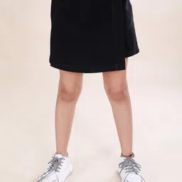 Kiddopanti Cotton Solid Skorts - Black-picture-23