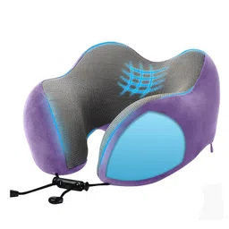 Billebon Cool Gel Travel Neck Pillow with Magnetic Fabric, Neck Support , Washable Cover - Lavender-image-45