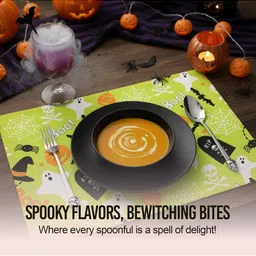 PRAKARTIK 2Pcs Green & Black Digital Printed Table Placemats image 2