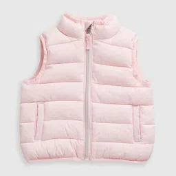 mothercare Girls Nylon Longline Solid Puffer Jacket-picture-0