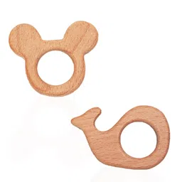 Domenico Natural Steam Beech Wood Teether Pack of 2 (Design may vary) image 4