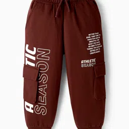 OLLINGTON ST. Cotton Half Sleeves Printed Top & Joggers Set - Brown image 4