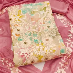 Peachmode Embroidered Unstitched Dress Material-image-92