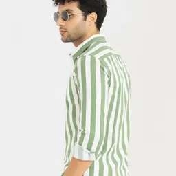 clothisto Men Regular Fit Striped Casual Shirt image 4