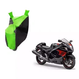 Auto Pearl Waterproof Two Wheeler Cover For Suzuki GSX R1300 Hayabusa (Green & Black)-image-75