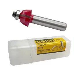 Akari 9031 8 mm Shank Red and Silver Metal Ovolo Bit, RB-31 (Pack of 100) image 1