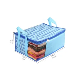 prettykrafts Set Of 9 Blue & White Printed Saree Organisers image 4