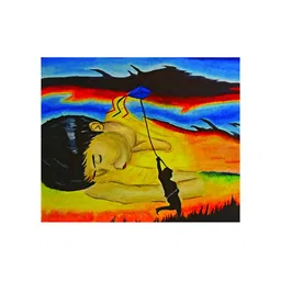 Inephos Yellow And Orange Printed Canvas Wall Art-picture-19
