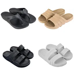 Feel alive Men Set of 4 Striped Slip-On Flip Flops-picture-27