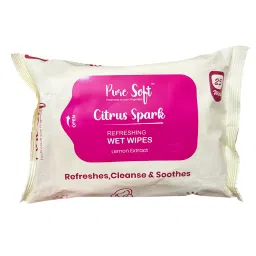 Pure Soft Refreshing Wet Wipes Citrus Spark (Pack of 25 Sheets)-image-15