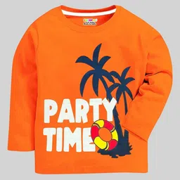 KUCHIPOO Boys Typography 5 Printed Applique T-shirt image 2