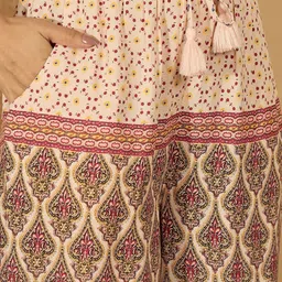 Sangria Printed V-Neck Tunics & Palazzos Co-Ords image 4