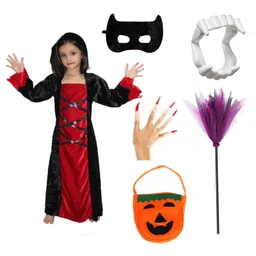 kaku fancy dresses Kaku Fancy Halloween Theme Costume Set -   Black & Red-picture-21
