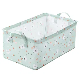 House of Quirk Durable Linen Closet Organizers and Foldable Storage Baskets, Rectangle Storage Boxes for Pants, Shirt, Bra Panty, Socks - Light Blue-picture-19