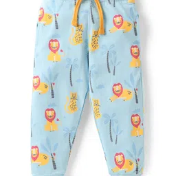 Bodycare Cotton Knit Full Length Animal Print Lounge Pants - Light Blue-picture-22