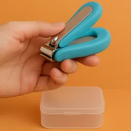Badal Kidz Baby Nail Clipper with Safety Box - Gentle & Easy Grooming for Newborns and Kids- Blue-image-2