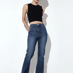 ONLY Women Flared High-Rise Light Fade Stretchable Jeans image 5