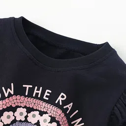 YK Girls Printed Cotton Round Neck Short Sleeve T-Shirt image 2