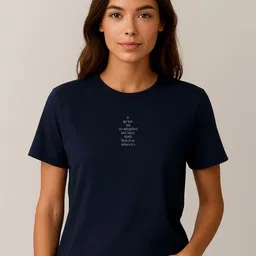 Anikmart Women Typography Printed Round Neck Cotton T-shirt-image-36