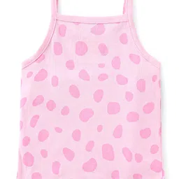 babyhug disney Babyhug Disney Cotton Knit Singlet Sleeves Slips with Heart & 101 Dalmatians Graphics Pack of 3 - Red Pink & Navy Blue image 5