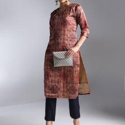 Moda Rapido Women Ethnic Motifs Printed V-Neck Thread Work Detail Straight Kurta-picture-32